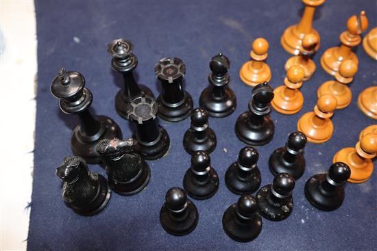 A Staunton chess set, marked Jacques - London